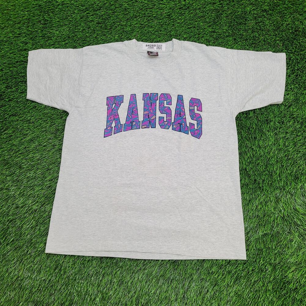 Vintage 90s Kansas Paisley Shirt Womens Large 21x25 Gray USA